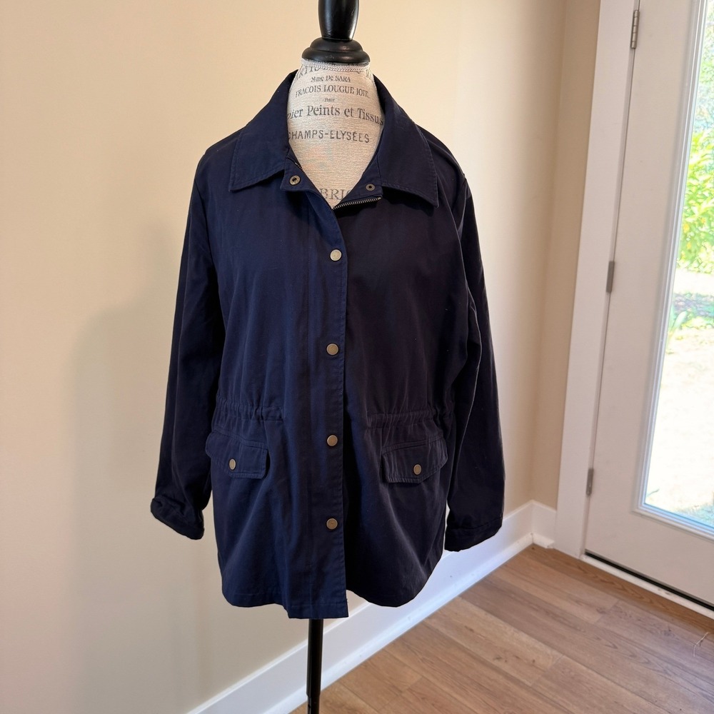 Allegra K Women's Navy Blue Cinch Utility Jacket Size XL